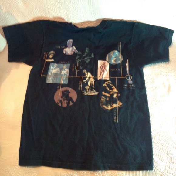 WILDWOOD PRODUCTIONS T-Shirt The History of Western Sculpture 90s Vintage - Picture 10 of 12